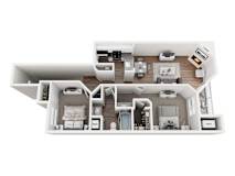 Lexington Upper floorplan at Heather Ridge Apartments, Westland, Michigan
