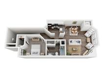 Kensington II Upper Floorplan at Hidden Lakes Apartments, Clarkston, Michigan