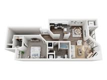 Kensington Upper Floorplan1 at Hidden Lakes Apartments, Clarkston, 48346