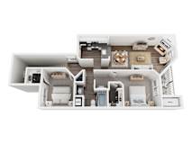 Langley Upper Floorplan2 at Hidden Lakes Apartments, Clarkston, MI, 48346