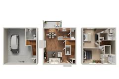 Meadowbrook Floor Plan at Highlands at Warwick Apartments, Lilitz
