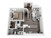 Copenhagen Upper Floorplan at Pine Ridge Apartments, Rochester Hills, MI, 48307