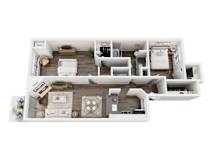 Langley II Lower Floorplan at Woodland Meadows, Clinton Township, MI