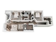 Langley Upper Floorplan at Woodland Meadows, Clinton Township, MI, 48035