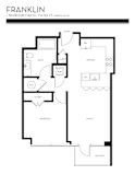 One bedroom floor plan with washer dryer and balcony at Liberty Sky Apartments, Salt Lake City