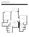 Two bedroom floor plan with dual closets and shower at Liberty Sky Apartments, Salt Lake City, UT
