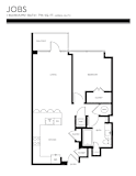 One bedroom apartment layout with closet and pantry at Liberty Sky Apartments, Salt Lake City, 84111