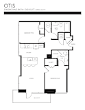 Two bedroom two bath apartment floor plan at Liberty Sky Apartments, Salt Lake City, 84111