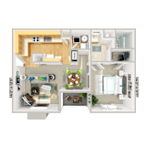 1 bed 1 bath at Fox Hollow Apartment Homes, High Point, NC, 27265