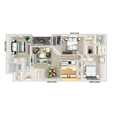 3 bed 2 bath at Fox Hollow Apartment Homes, High Point, 27265