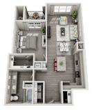 1 bed 1 bath A at Foxwood Apartments, Raleigh-Durham, North Carolina