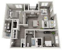 2 bed 2 bath A at Foxwood Apartments, North Carolina, 27616