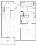 Bliss (B1-1) one bedroom one bathroom at Haven at Uptown