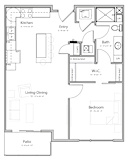 Bliss (B1-3) one bedroom one bathroom at Haven at Uptown