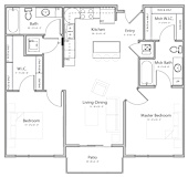 Cloud (C1) two bedroom two bathroom at Haven at Uptown