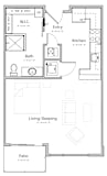 Nest (A2.1) studio one bathroom at Haven at Uptown