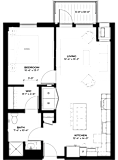 Neem floor plan with 1 bedroom and 1 bathroom at The Rowan luxury residences in Eagan MN 55122