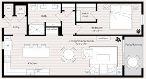 A12 Floor Plan at Huxley Scottsdale, Arizona, 85260