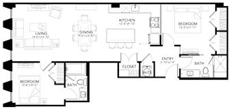 2 bed 2 bath at Sky On Main Apartments, Missouri City, Missouri