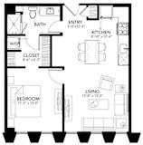 1 bed 1 bath at Sky On Main Apartments, Missouri