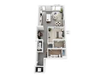 The Morgan – 1,070 sq ft 1-bedroom loft Cole Motor Indianapolis | near Cultural Trail, Monument Circle