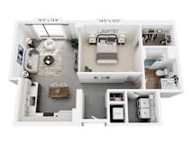 The Jones – 816 sq ft 1-bedroom loft apartment Cole Motor Indianapolis | Cole Noble District