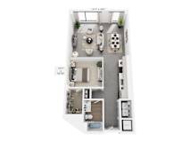 The Midland – 989 sq ft 1-bedroom loft Cole Motor Indianapolis | Cole Noble historic factory