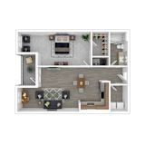 Harlan Floor Plan at Gathyr Apartments, Indianapolis