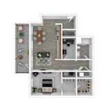 Marlowe Floor Plan at Gathyr Apartments, Indianapolis, IN, 46202