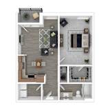 Fletcher Floor Plan at Gathyr Apartments, Indianapolis, 46202