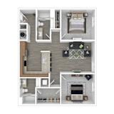 Walcott Floor Plan at Gathyr Apartments, Indianapolis, IN