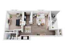 The Durbin Level 1 Floorplan at Governor Square Apartments, Carmel, IN, 46032