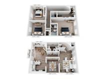 The Jennings Floorplan at Governor Square Apartments, Carmel, IN