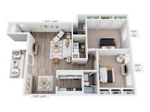 The Marshall Level 1 Floorplan at Governor Square Apartments, Carmel, Indiana