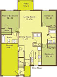 3 Bedroom Floorplan at Heritage Trail, Indiana, 47803