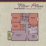 Harlequin floor plan at Gramercy Apartments, Carmel