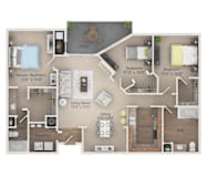 3Bedroom 2Bath Floor Plan at Altitude at Blue Ash, Blue Ash, 45242