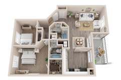 2 bed 2 bath Sequoia floor plan, 965 Sq. Ft. at The Winds at Poplar Creek, 1900 Windsong Drive, Schaumburg