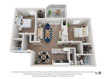 TWO BEDROOM Floor Plan at The Summit at Avent Ferry, Raleigh, 27606