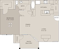 a floor plan of a home at Center Point Apartments, Indianapolis, 46214