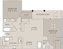 a floor plan of a home at Center Point Apartments, Indianapolis, 46214
