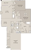 a floor plan of a two story house with a garage and a balcony