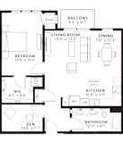 A black and white floor plan of a house with labeled rooms.