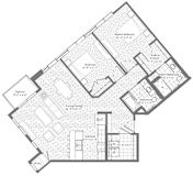 A floor plan of a house with labeled rooms and dimensions.