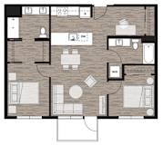 2 bed 2 bath floor plan Kat Riverfront Everett, Everett, WA