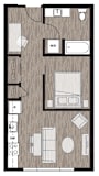 1 bed 1 bath floor plan I at Riverfront Everett, Everett, Washington