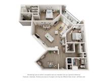 a floor plan of a 2100 sq ft apartment