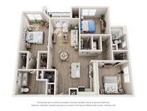 a 1 bedroom floor plan  villas at spring creek
