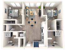 a  2 bedroom floor plan