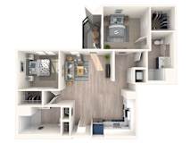a 3 bedroom floor plan at The val